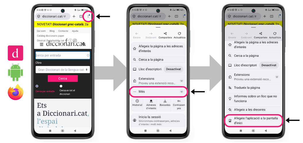 afegir diccionari.cat a firefox